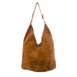 Brown Suede Hobo Bag